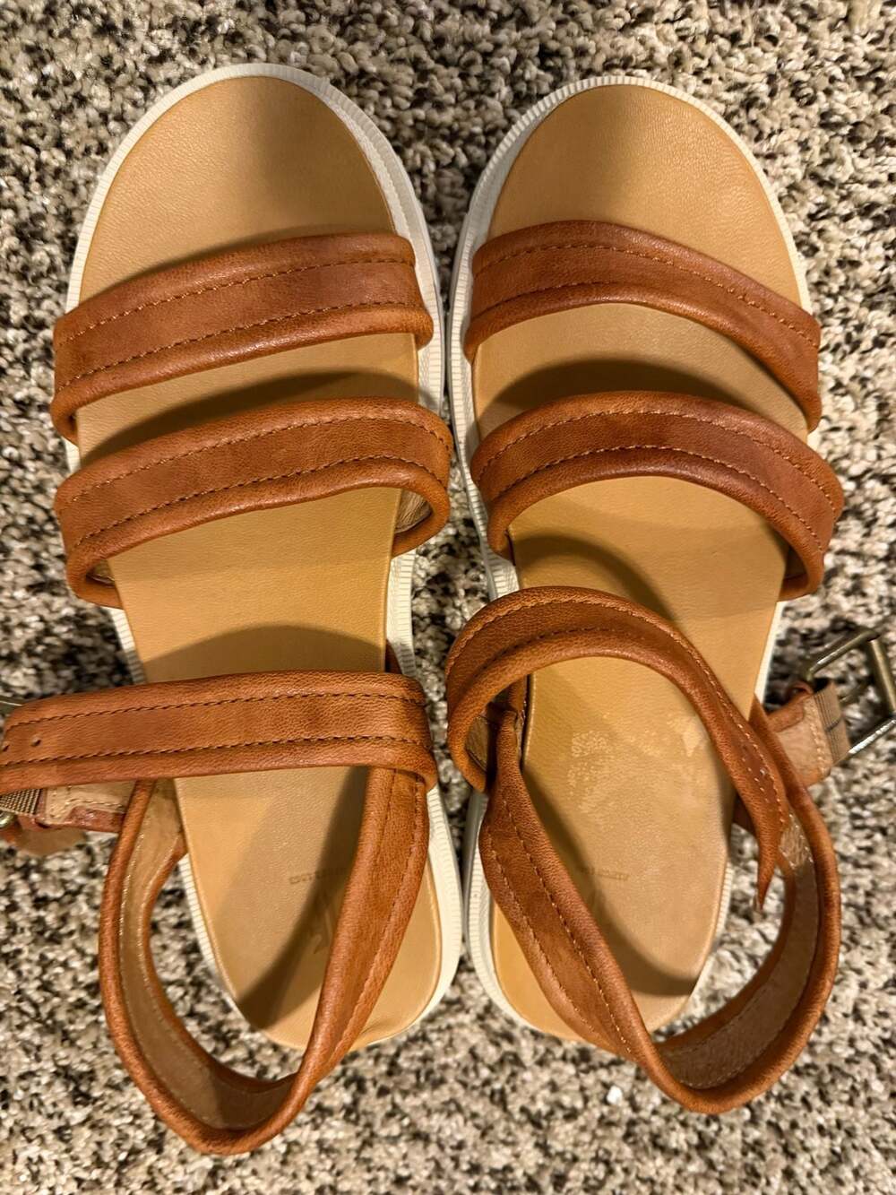 Frye Women's Brown Leather Platform Sandals Size 8M